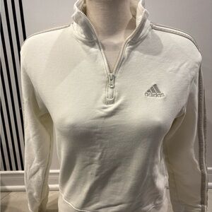 Adidas Women's Off-White Quarter-Zip Sweatshirt